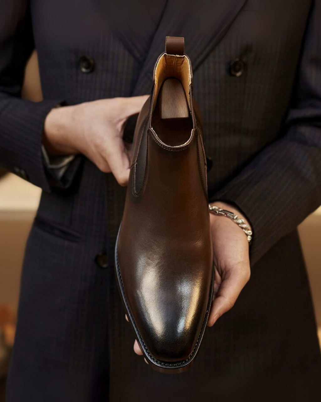 Michelloo Leather Chelsea Boots.