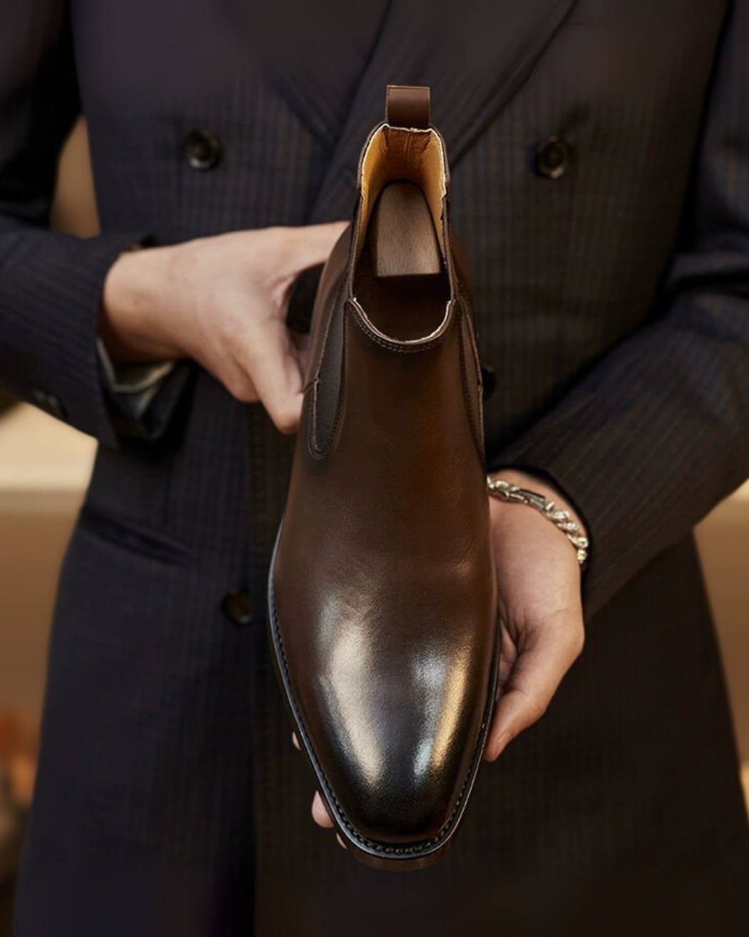 Michelloo Leather Chelsea Boots.