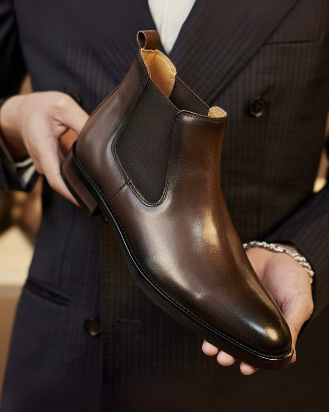 Michelloo Leather Chelsea Boots.