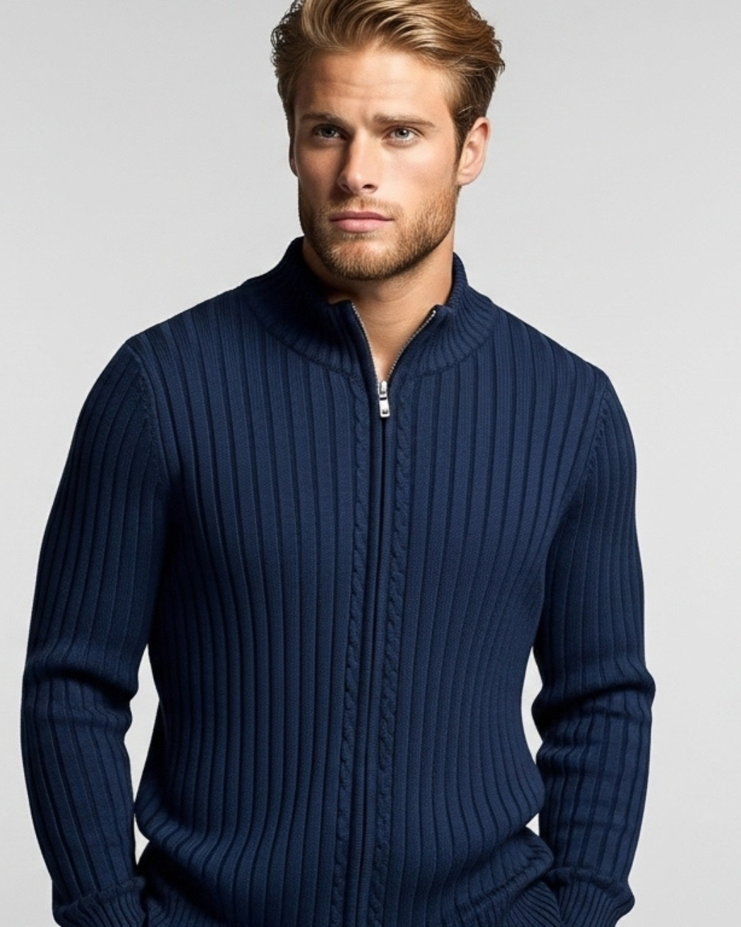 Classic Ribbed Zip Sweater