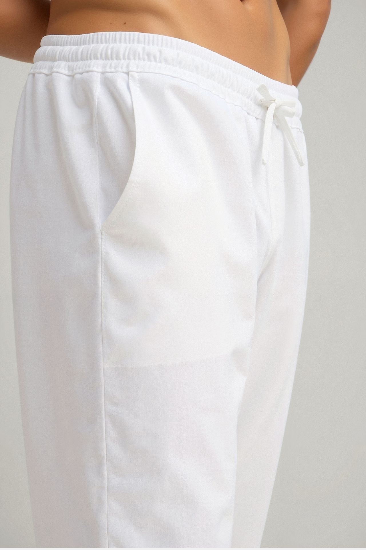 Michello Cotton & Linen Blend Drawstring Pants