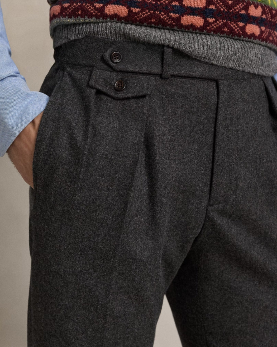 Tailored Pleated Flannel Pants
