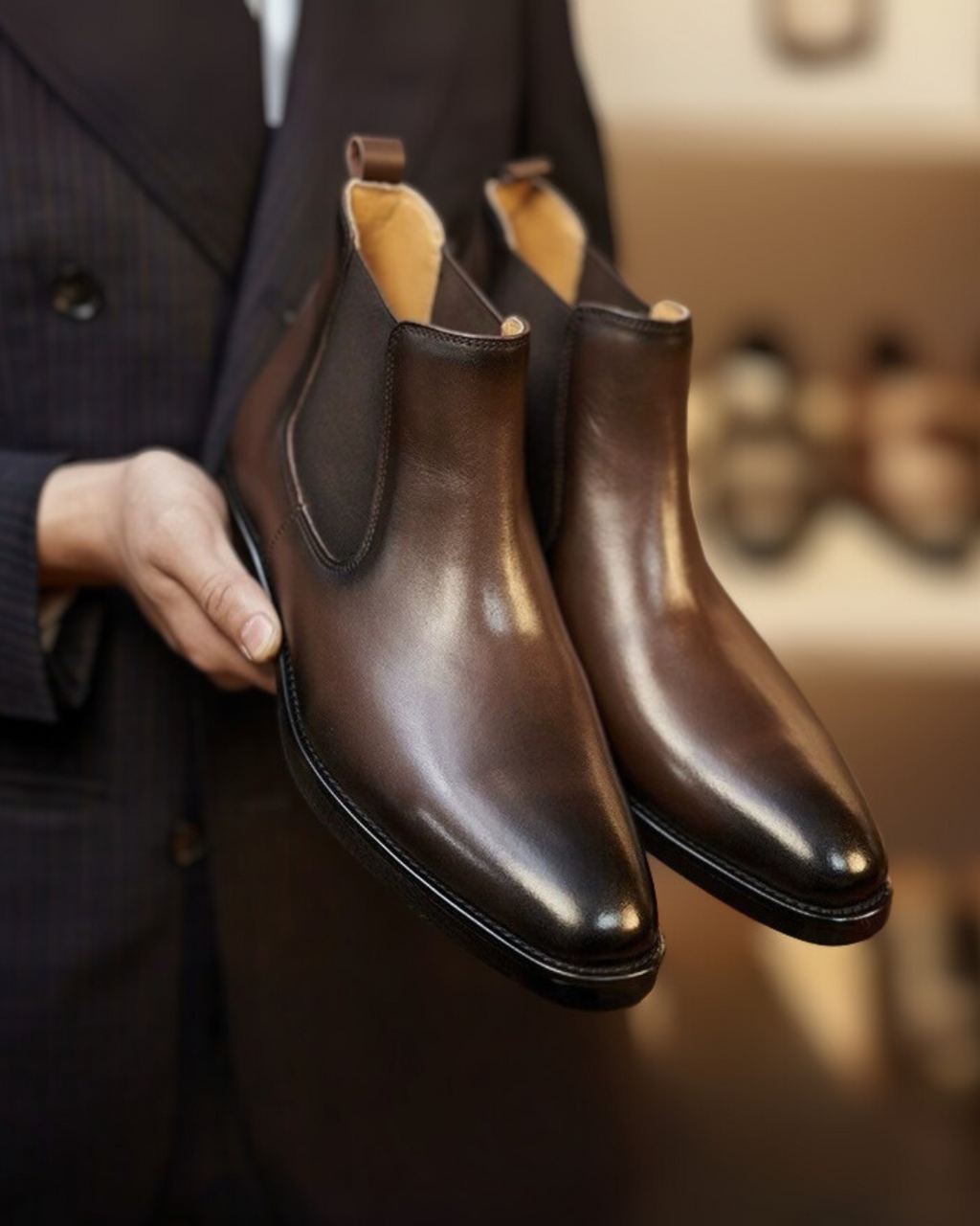 Michelloo Leather Chelsea Boots.
