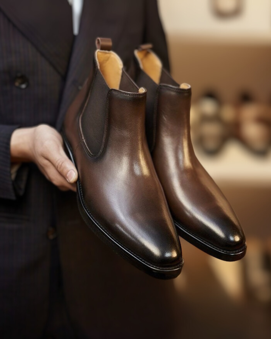 Michelloo Leather Chelsea Boots.