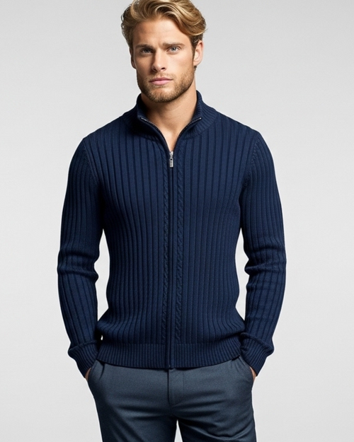 Classic Ribbed Zip Sweater