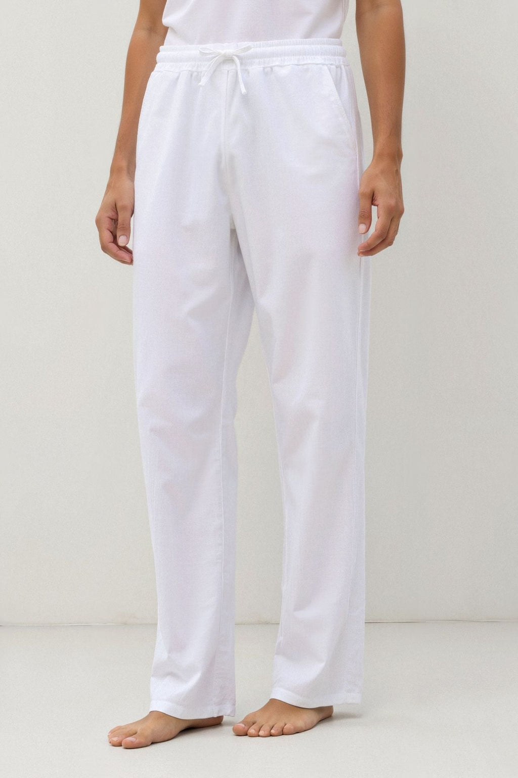 Michello Cotton & Linen Blend Drawstring Pants