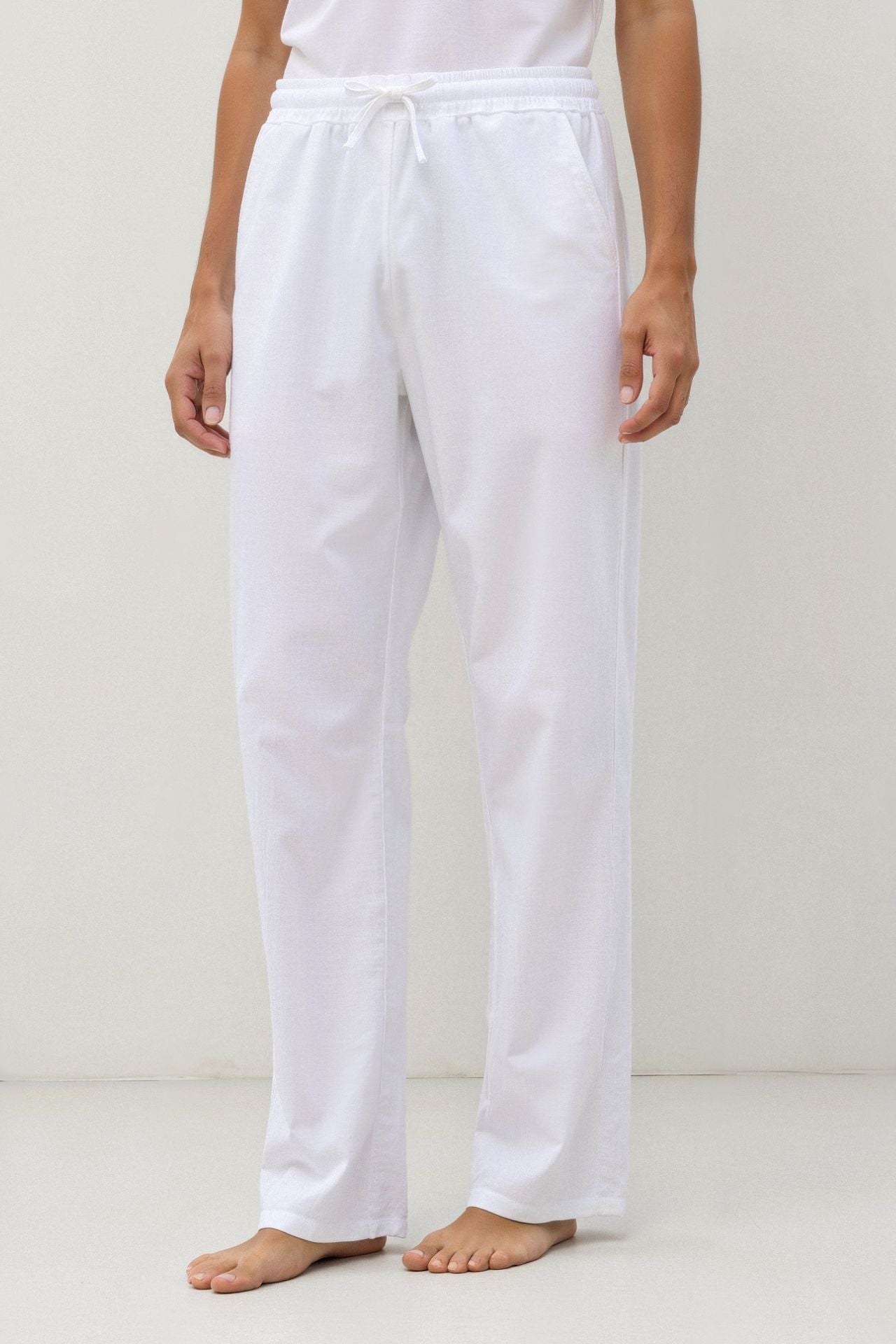 Michello Cotton & Linen Blend Drawstring Pants