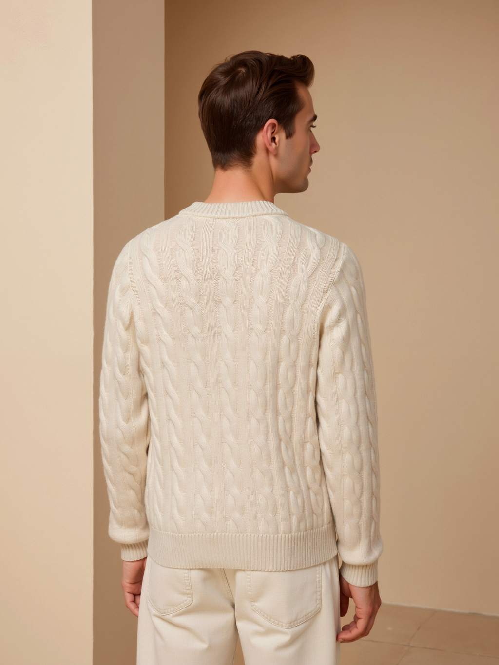 Cashmere Cable-Knit Crew Sweater