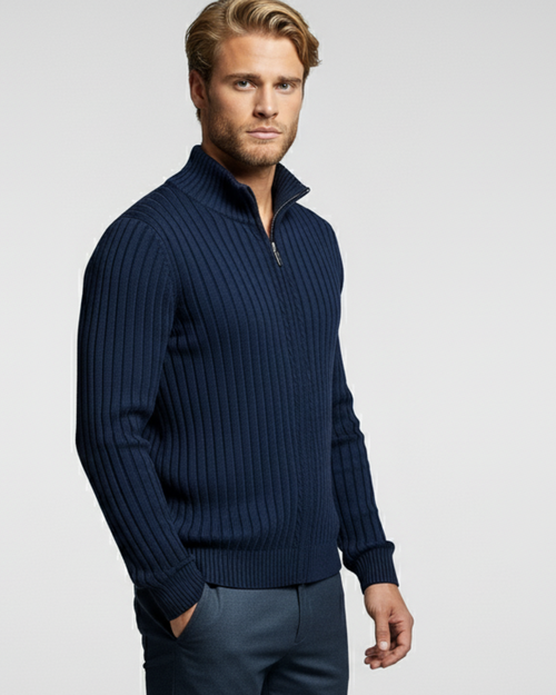 Classic Ribbed Zip Sweater