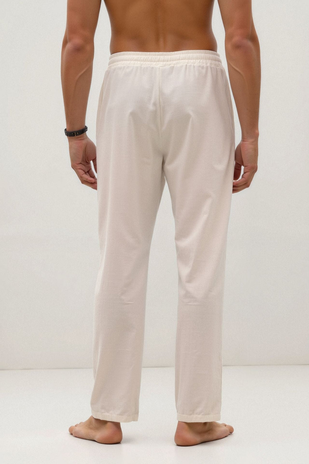 Michello Cotton & Linen Blend Drawstring Pants