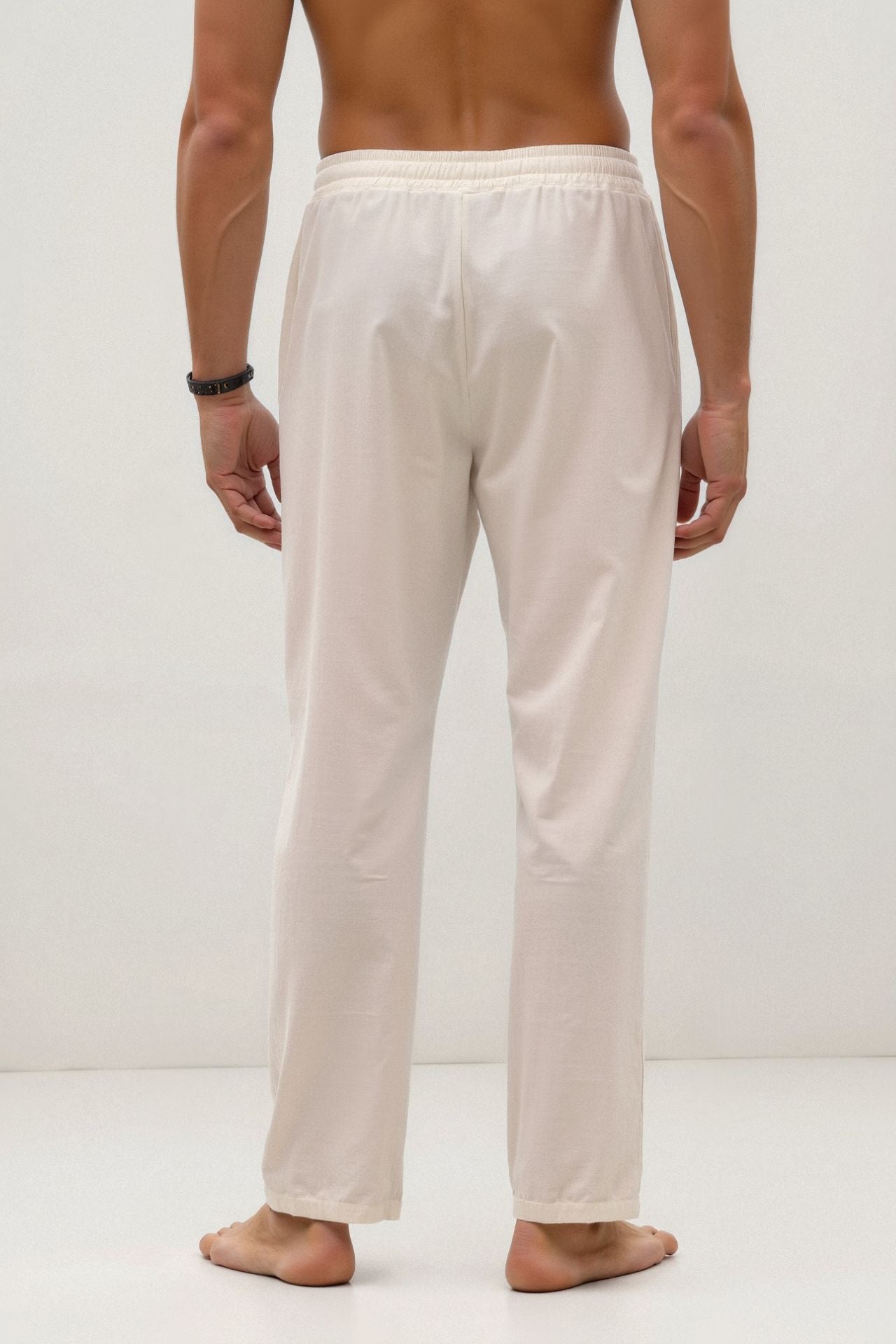 Michello Cotton & Linen Blend Drawstring Pants