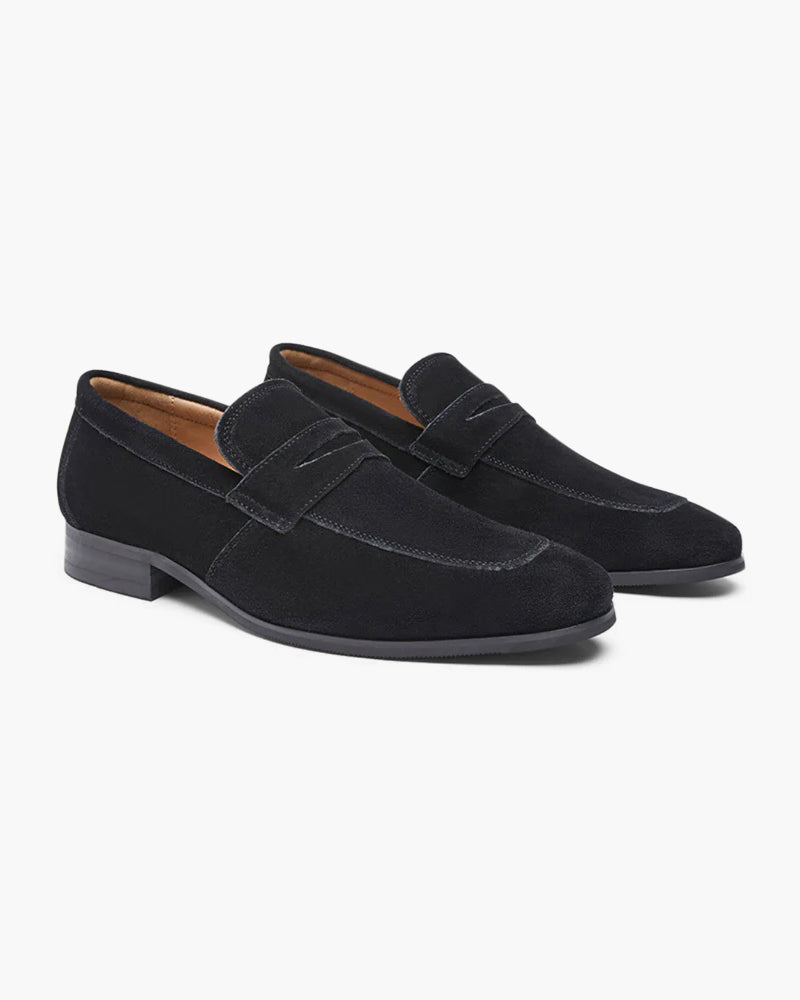 Michelloo Suede Loafers: Classic Penny Slot Design