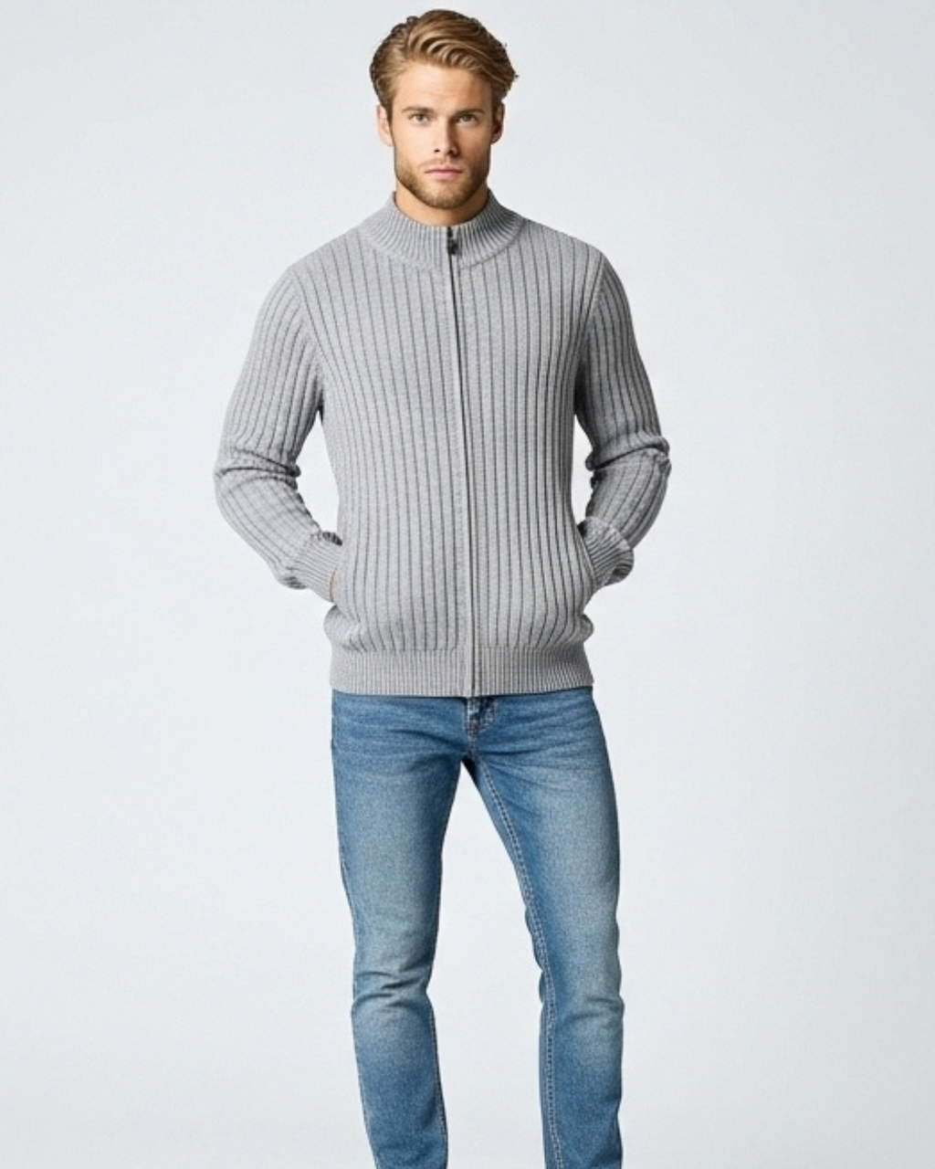 Classic Ribbed Zip Sweater