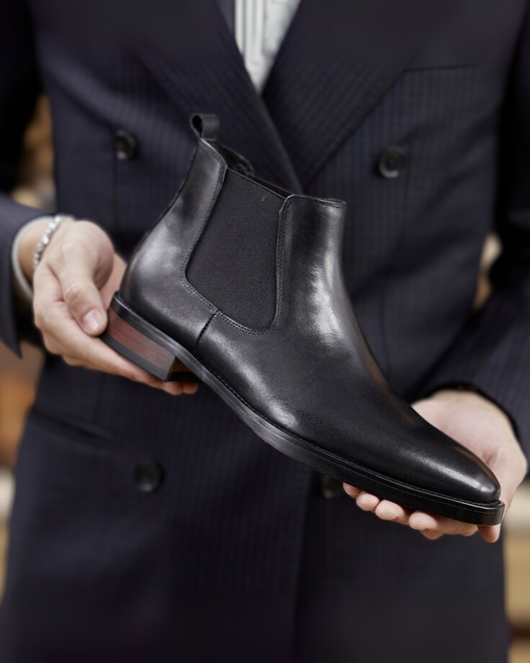 Michelloo Leather Chelsea Boots.