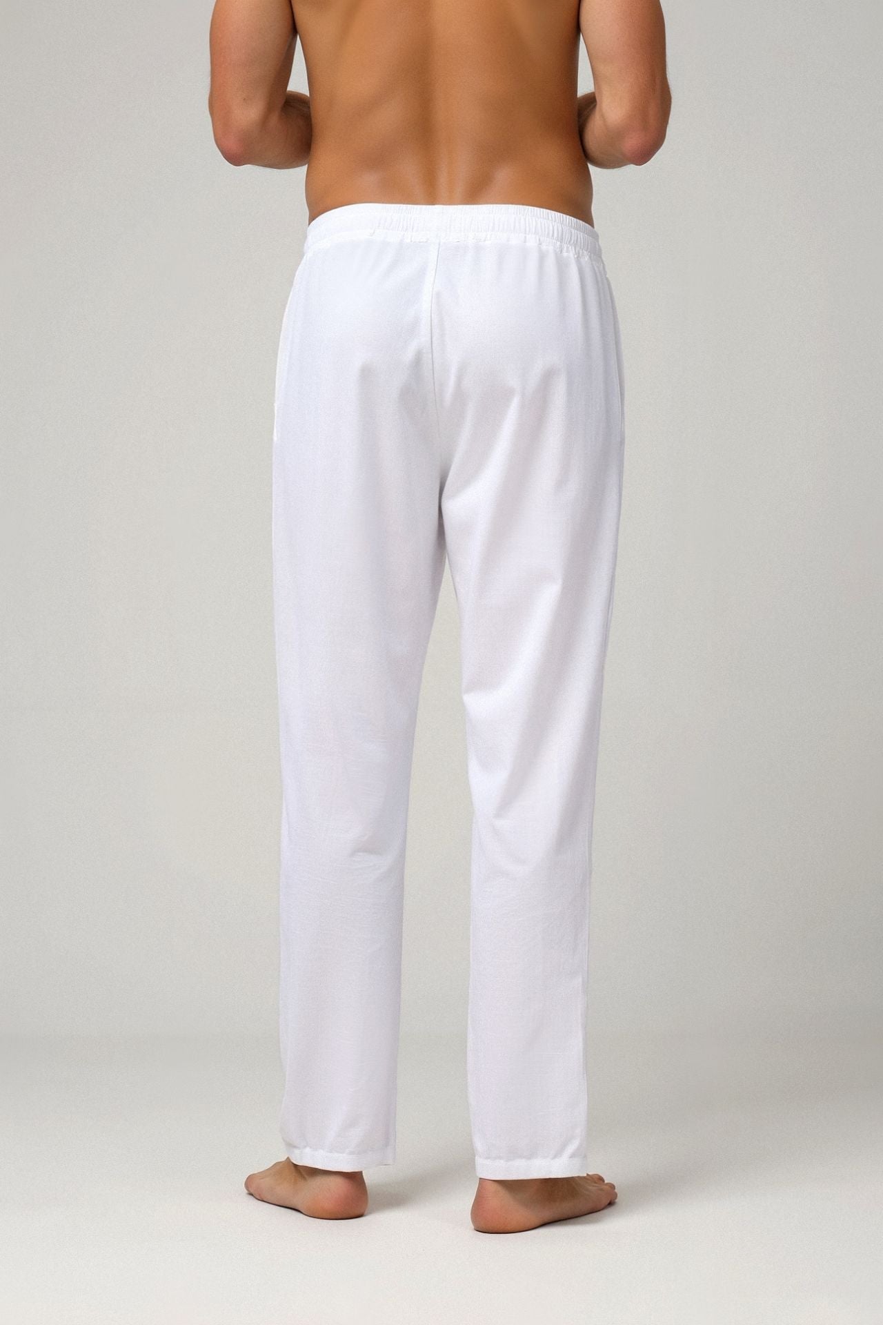 Michello Cotton & Linen Blend Drawstring Pants