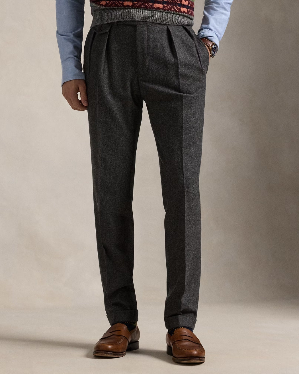 Tailored Pleated Flannel Pants