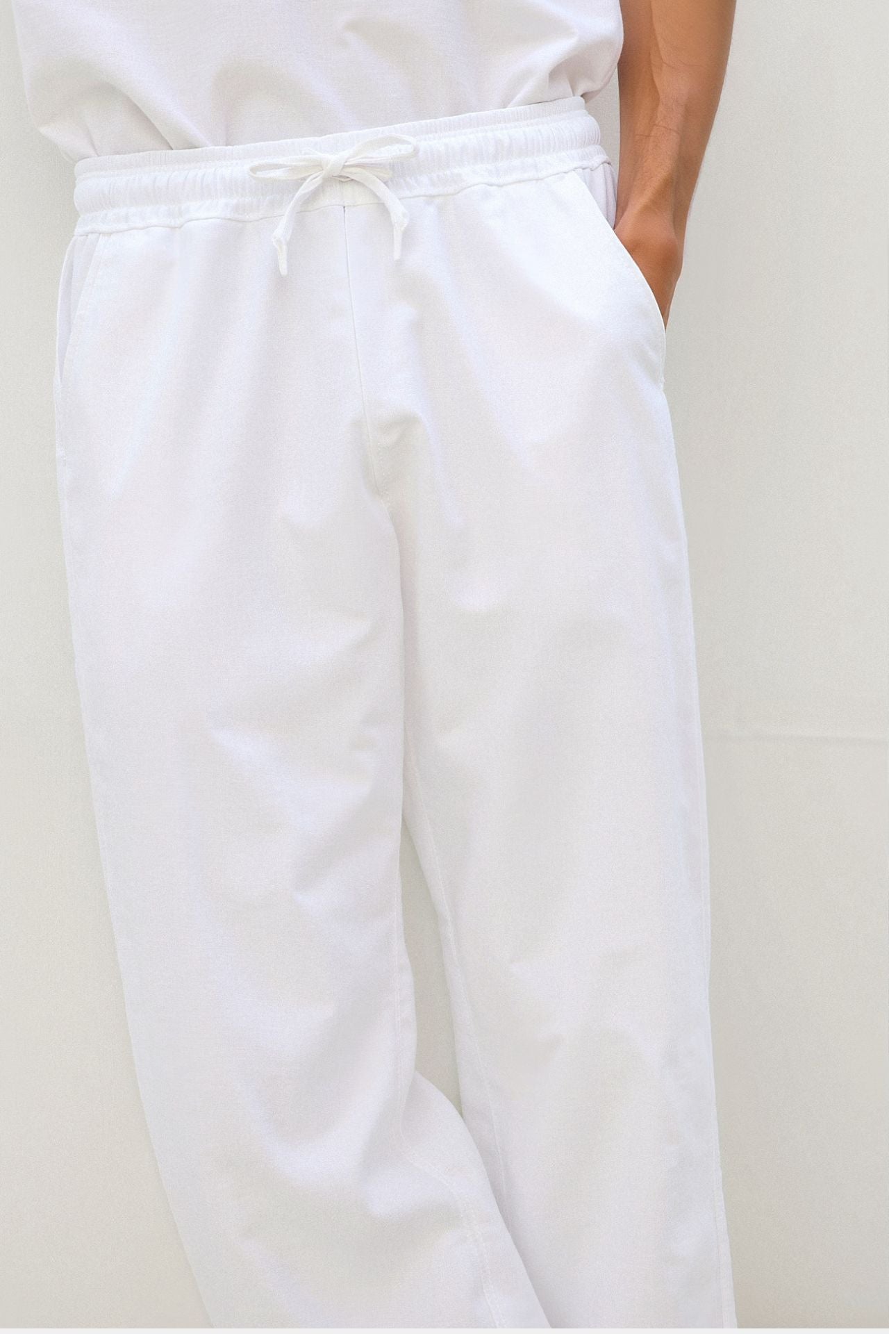 Michello Cotton & Linen Blend Drawstring Pants