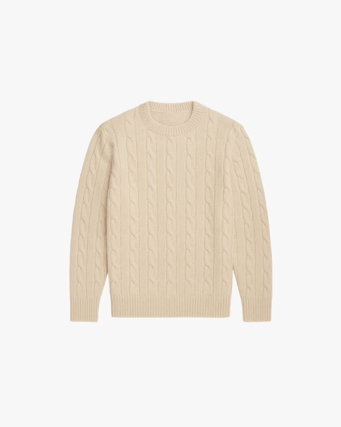 Cashmere Cable-Knit Crew Sweater